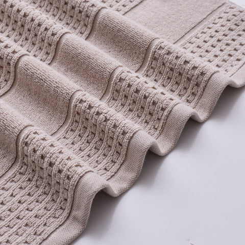 Kathy Ireland Waffle Textured Zero Twist Cotton Bath Towel Set