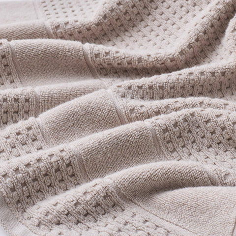 Kathy Ireland Waffle Textured Zero Twist Cotton Bath Towel Set