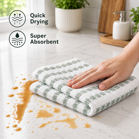 Ellen Tracy 6-12 Pack Cotton Kitchen Towels 18" x 28"