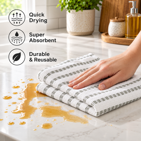 Ellen Tracy 6-12 Pack Cotton Kitchen Towels 18" x 28"