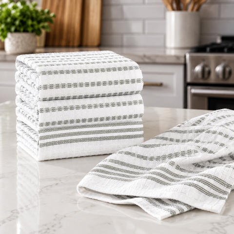 Ellen Tracy 6-12 Pack Cotton Kitchen Towels 18" x 28"