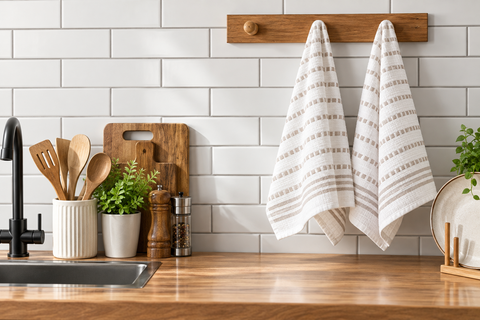Ellen Tracy 6-12 Pack Cotton Kitchen Towels 18" x 28"