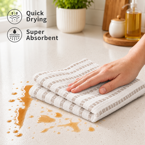 Ellen Tracy 6-12 Pack Cotton Kitchen Towels 18" x 28"