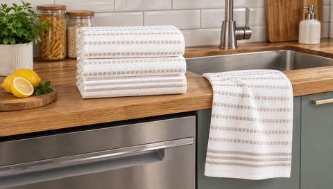 Ellen Tracy 6-12 Pack Cotton Kitchen Towels 18" x 28"