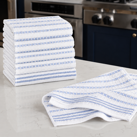 Ellen Tracy 6-12 Pack Cotton Kitchen Towels 18" x 28"