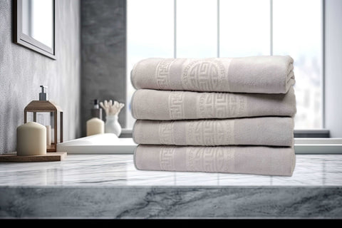Silver Colour Dan River 4 Piece Embossed Microfiber Bath Towel Set