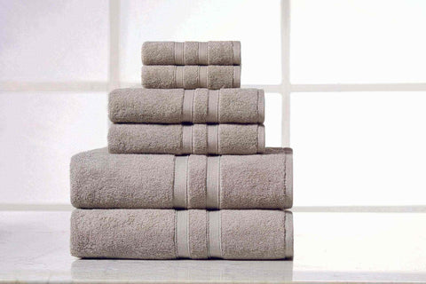 Solid Grey Colour of 6 Piece Egyptian Cotton Towel Set