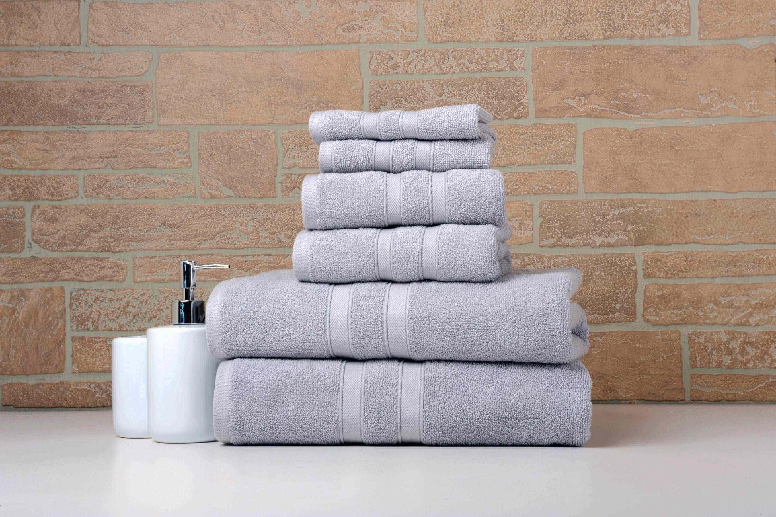 Solid Seal Grey Colour of 6 Piece Egyptian Cotton Towel Set