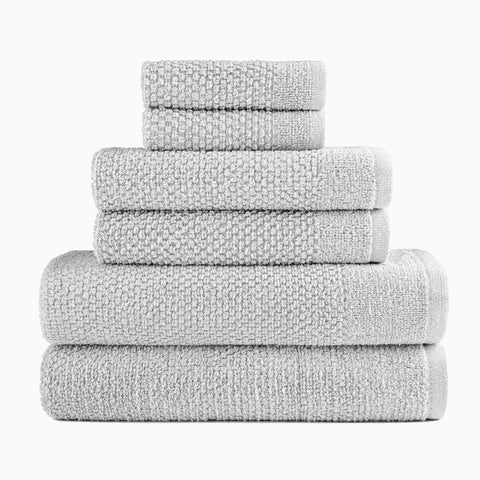 Grey Colour of Dan River 6 Piece Popcorn Cotton Bath Towel Set
