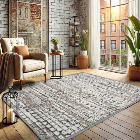 Bibb Home Washable Flannel Printed Accent Rug with Latex Back 1-2-Pack 20x30