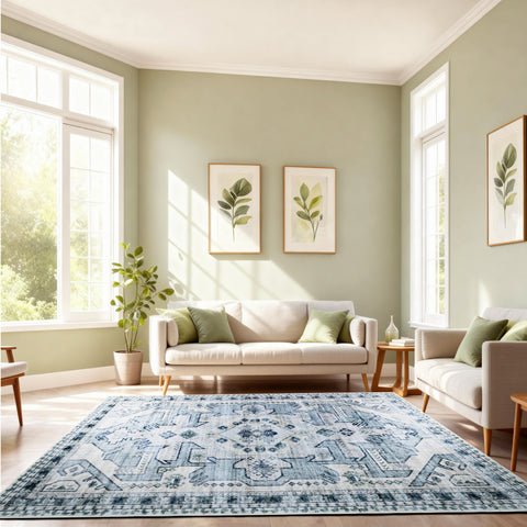 Kathy Ireland Soft Brushed Flannel Washable Rug with Latex Back