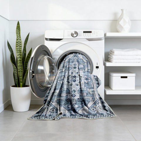 Kathy Ireland Soft Brushed Flannel Washable Rug with Latex Back