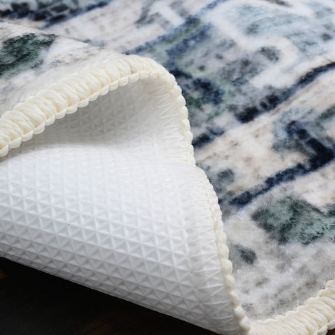 Bibb Home Washable Flannel Printed Area Rug with Latex Back 3x5 ft