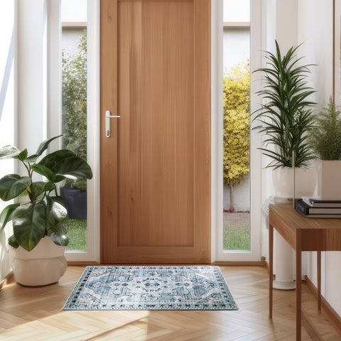 Kathy Ireland Soft Brushed Flannel Washable Rug with Latex Back