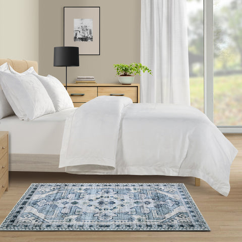 Kathy Ireland Soft Brushed Flannel Washable Rug with Latex Back