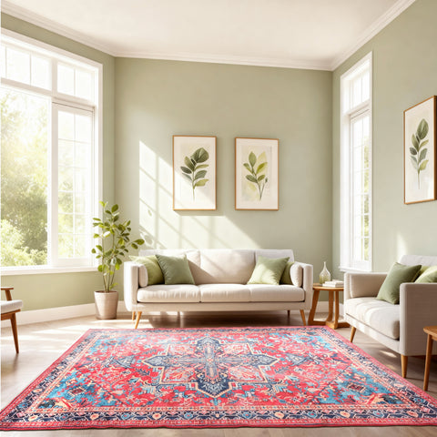 Kathy Ireland Soft Brushed Flannel Washable Rug with Latex Back