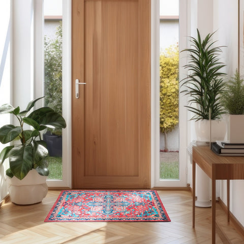 Kathy Ireland Soft Brushed Flannel Washable Rug with Latex Back