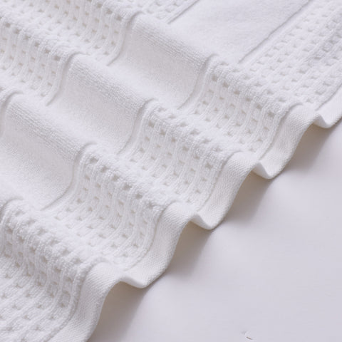 Kathy Ireland Waffle Textured Zero Twist Cotton Bath Towel Set