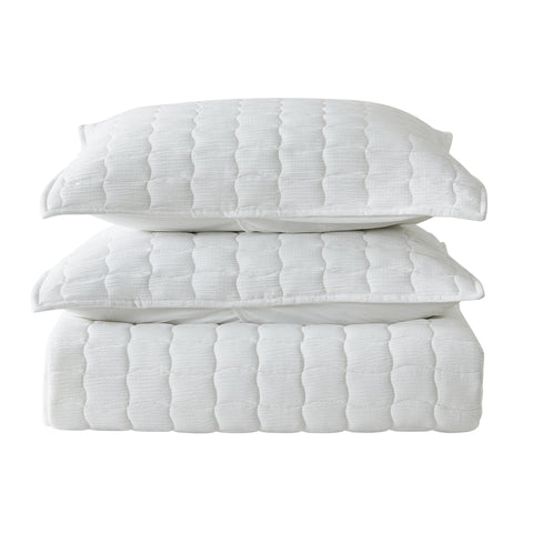 3-Piece Seersucker Textured Quilt & Sham Set