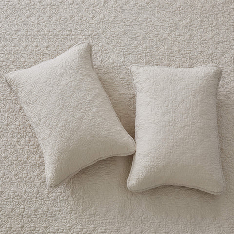 Patina Vie 3 Piece 100% Cotton Stitched Embroidered Quilt Set