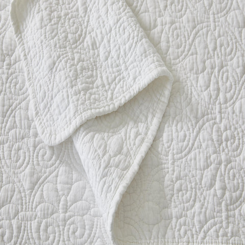 Patina Vie 3 Piece 100% Cotton Stitched Embroidered Quilt Set